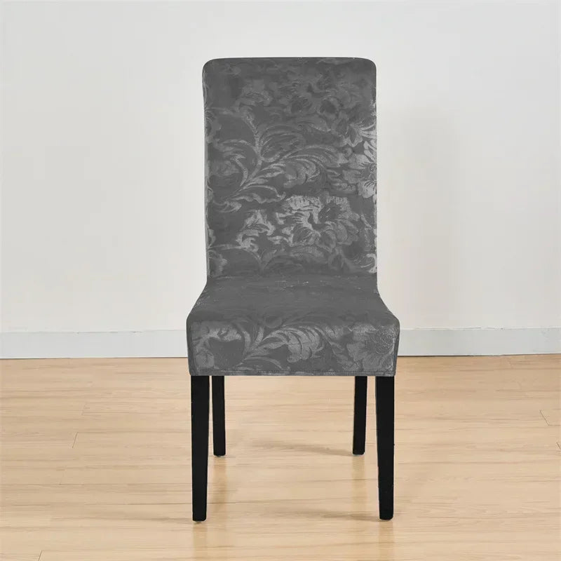 1PC Stretch Dining Chair Cover Jacquard Solid Color Chairs Slipcovers Elastic Soft Seat Covers for Banquet Wedding Hotel Decor