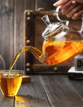 New Flower Puer Glass Tea Teapot Kung Fu Tea Maker With Heat Resistant Chinese Glass Tea Kettle With Tea Filter Teaware