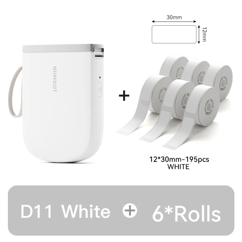 D11 Mini Thermal Label Printer 300DPI, Bluetooth Wireless Inkless Sticker Maker, Portable Label Printer for Android & iOS