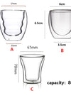 2/4/6pcs Screw Thread Espresso Cups Set Double Wall Glass Coffee Mugs Set 80ml Shot Glass Insulated Teacup Coffee Accessories