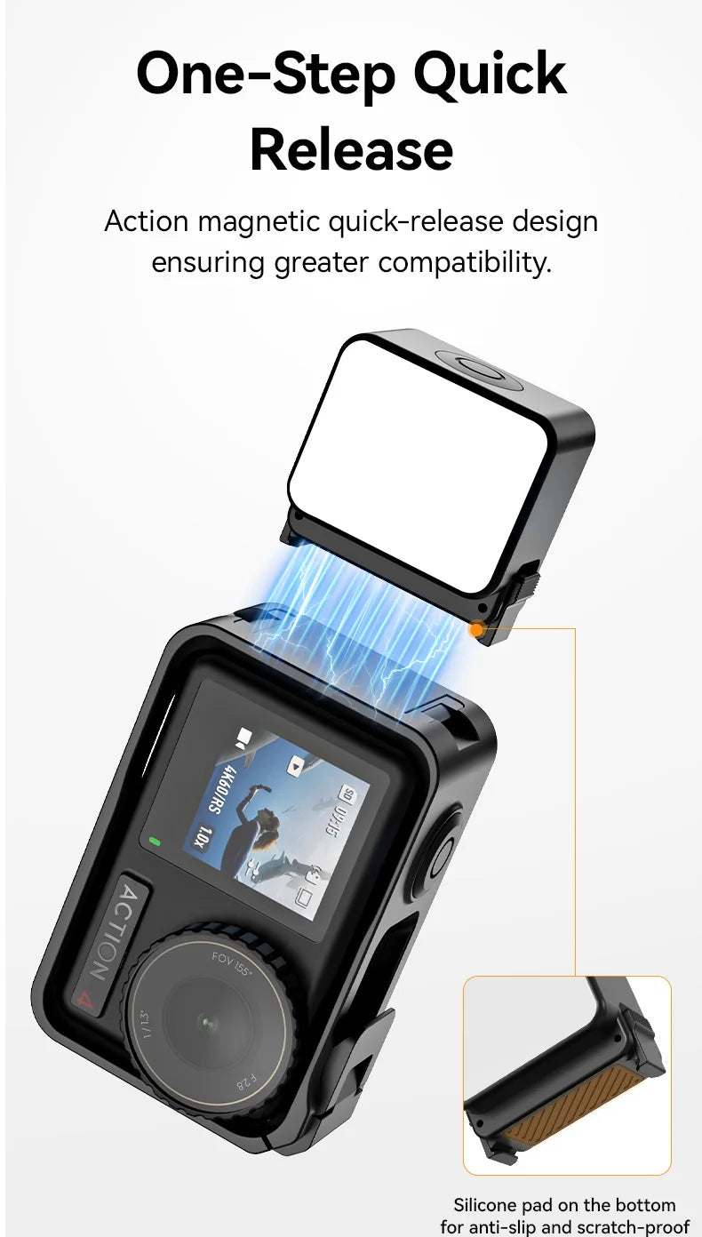 IPX5 Waterproof LED Video Fill Light, Magnetic Mini Light for DJI Osmo Action 5/4/3 & Pocket 3