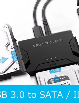 3 in 1 SATA to USB IDE Adapter USB 3.0 3 Cable Support 2.5/3.5 Inch External HDD SSD Converter Cable Hard Drive For Macbook PC