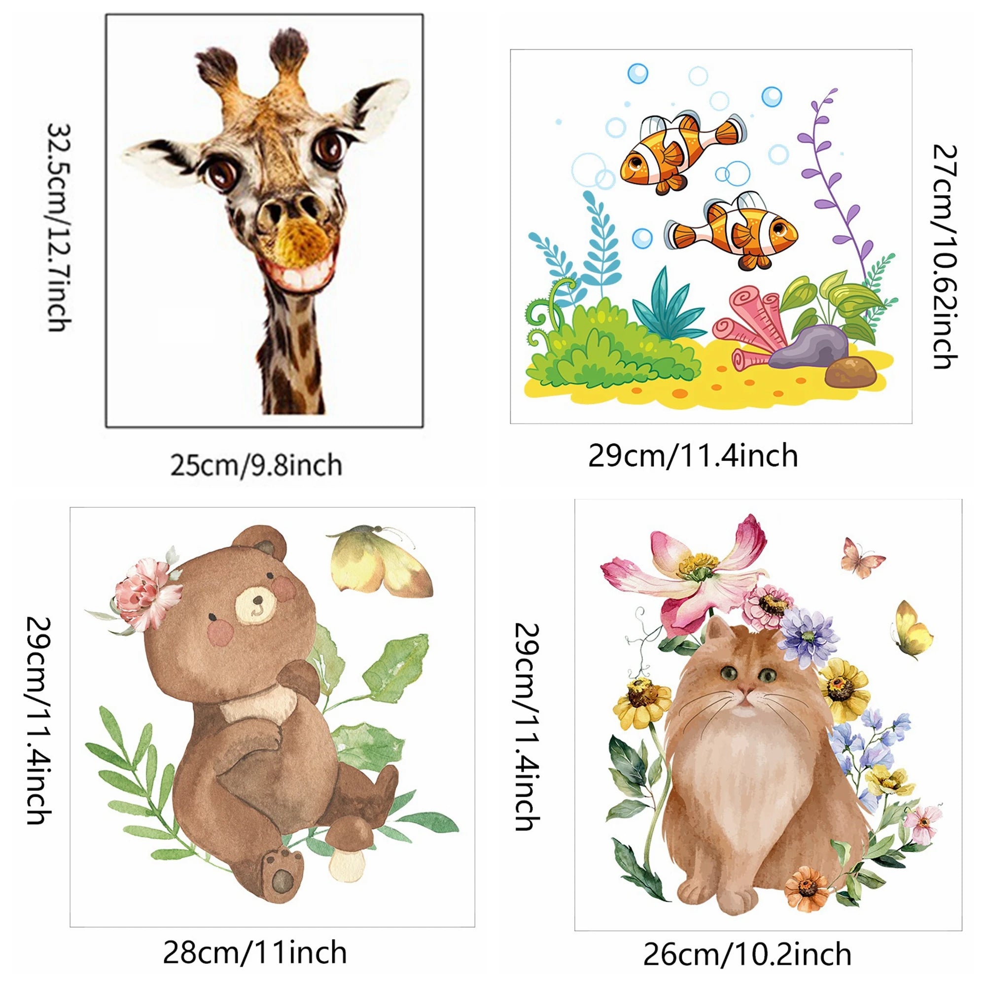 3D Cute Cartoon Funny Animal Bathroom Toilet Stickers Decals Mural WC Accessories Home Bathroom Stickers Decor