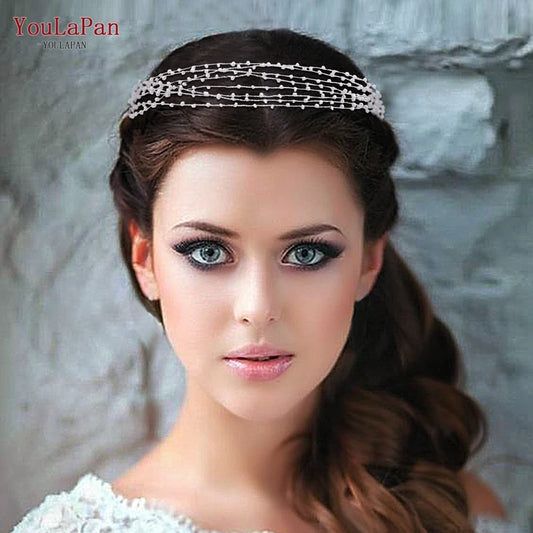 Bride Pearls Handmade Beaded Headwear Elegant Bridal Hair Vine Wedding Hair Accessories