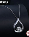 1CT Moissanite Waterdrop Necklace Earrings Lab Diamond 925 Sterling Silver Pendants
