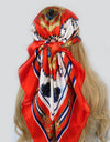 Retro Women Silk Scarf Bandanna Fashion Bohemian Pattern Square Hijab Lady Wrap Headband foulard muffler