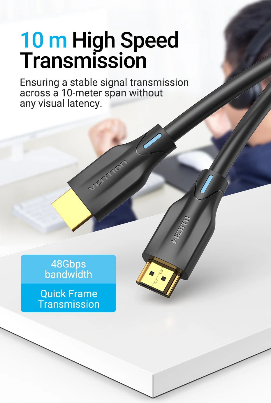 HDMI-Compatible 2.1 Cable Ultra High Speed 8K@60Hz 4K@120Hz Certified Cord for PS5 Xiaomi TV Box Dolby Vision HDCP 2.3