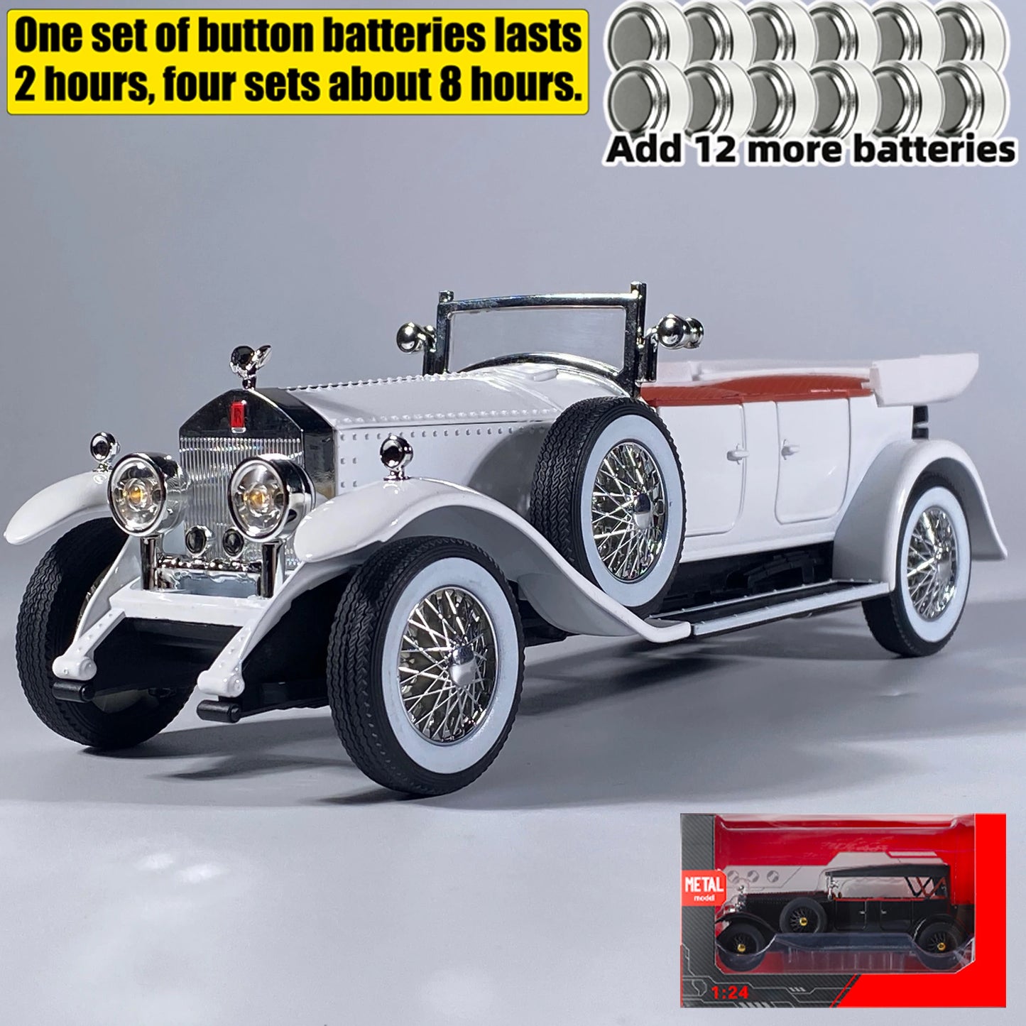 1:24 Rolls Royce Phantom I 1925 Luxury Classic Retro Sedan Alloy Diecast Model Car Home Trendy Toys Ornaments Birthday Present