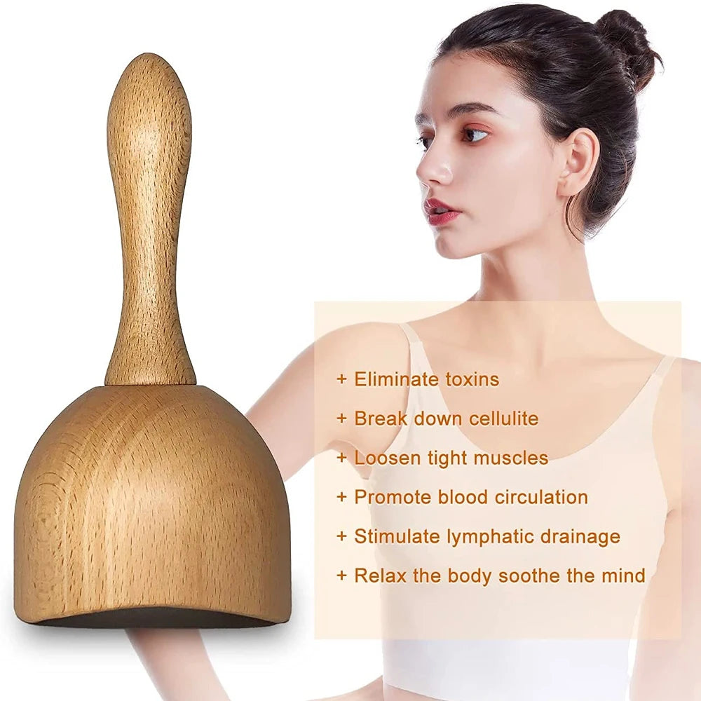 6 In 1 Wood Therapy Massage Tool Lymphatic Drainage Massager Anti Cellulite Fascia Massage Roller for Full Body Muscle