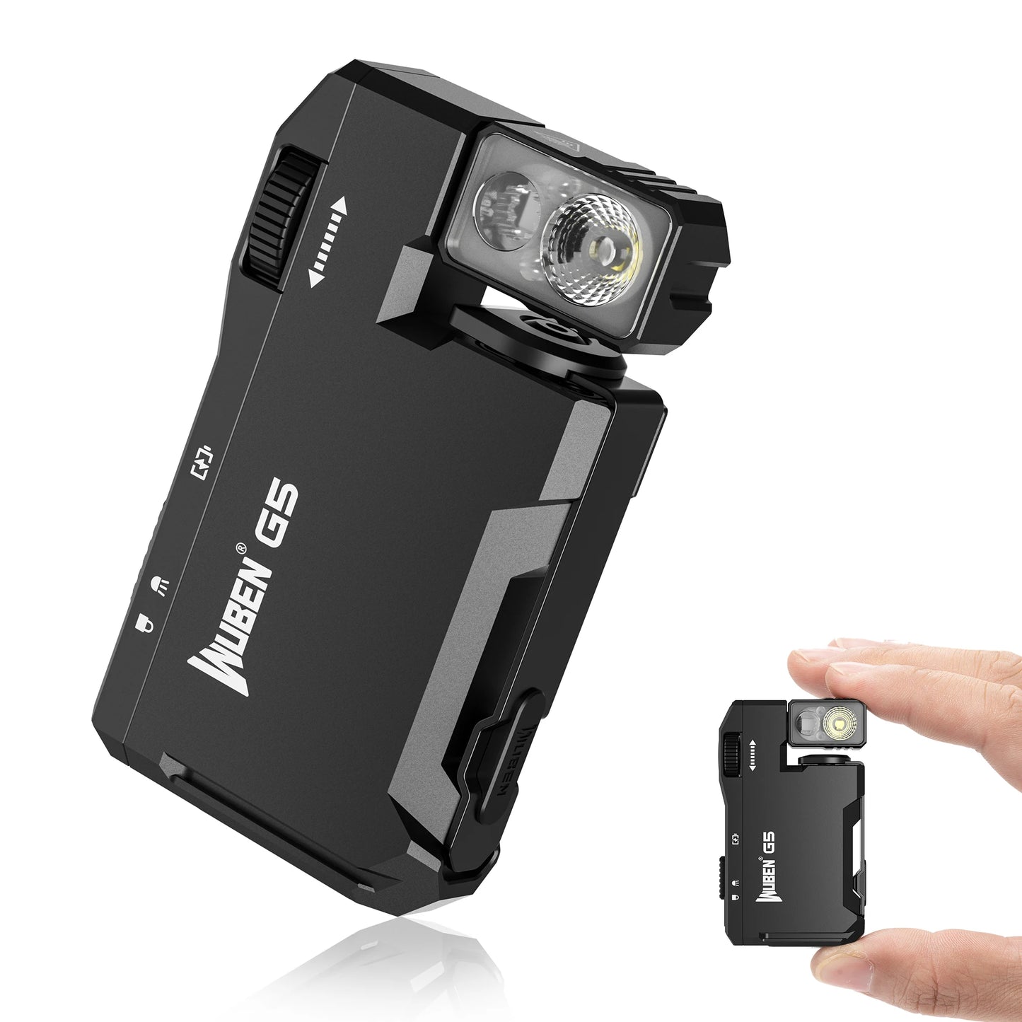 400 Lumen Rechargeable Mini EDC Flashlight With Dual Light Sources And RGB Light