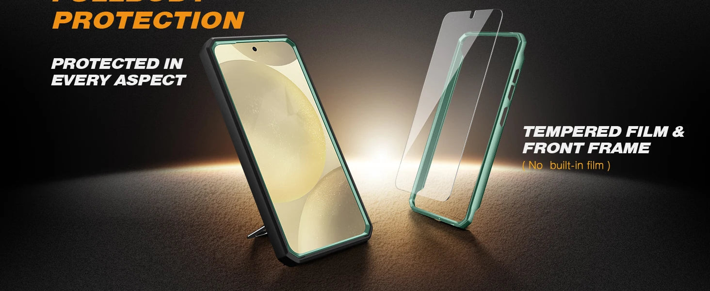 For Samsung Galaxy S24 Plus Case with Tempered Glass Screen Protector Full Body Protection Military Grade Shockproof Phone Case