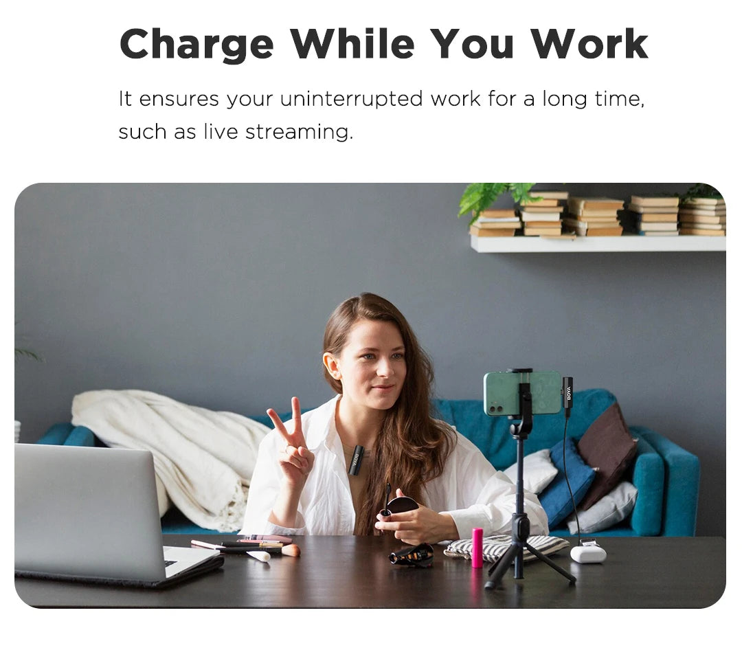 LINK 2 Wireless Lavalier Microphone for iPhone Android DSLR Cameras Smartphone Gaming Youtube Video Recording Streaming