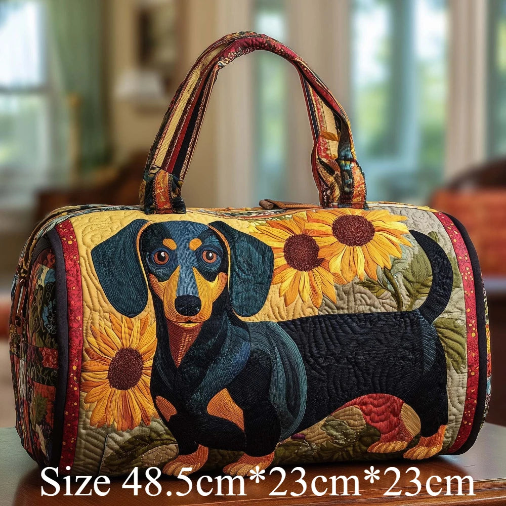 3D Print Quilted Dog Travel Bags Artistic Pet Dog Lovers Durable Weekend Gym Yoga Unique Dachshund Corgi French Bulldog Design