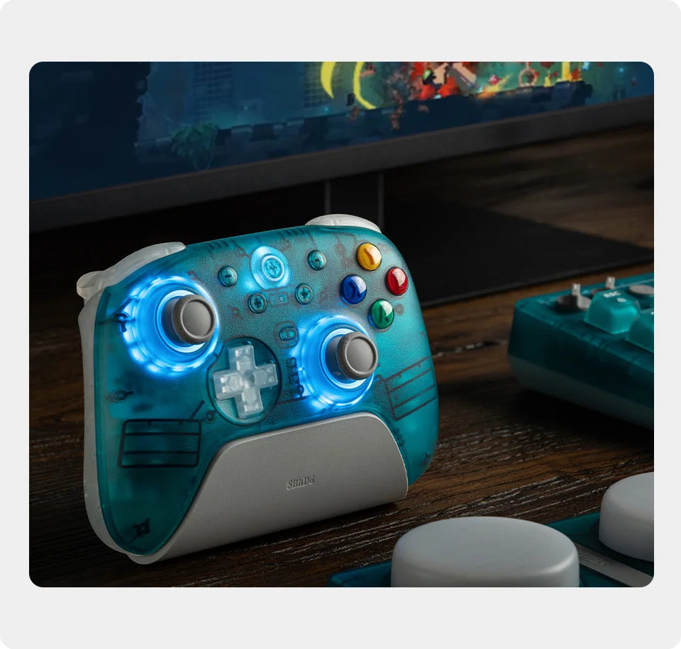 Wireless Gaming Controller with TMR Joysticks and Charging Dock for PC and Android