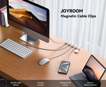 9 Pcs Magnetic Cable Organizer Cord Management Cable Clips Adhesive Wire Holder Keeper Under Desk Cord Hider JR-ZS468