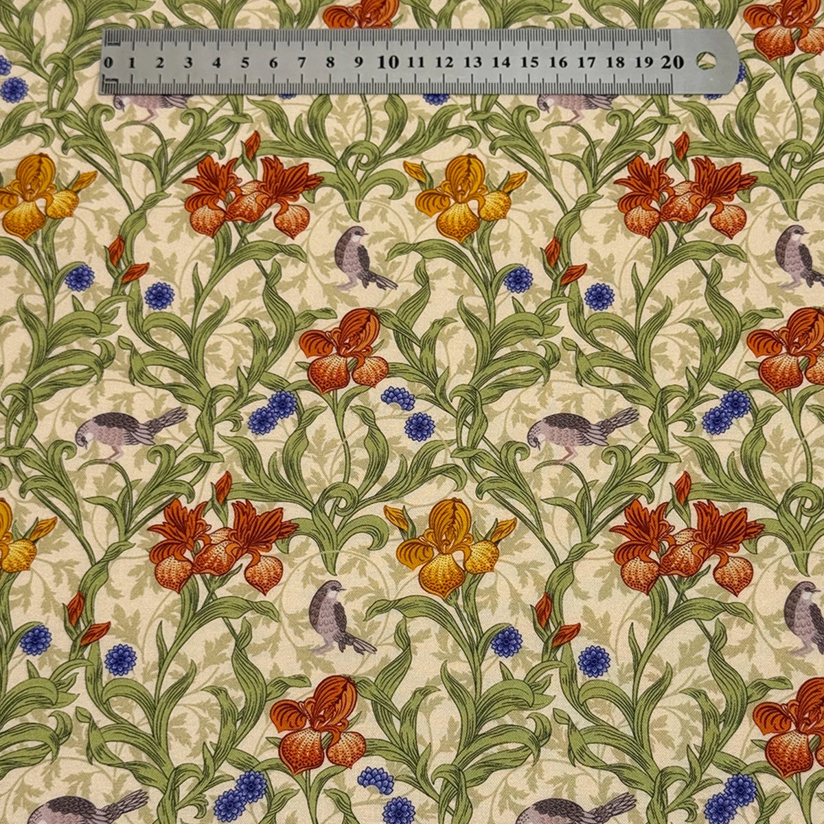 1M/5M Vintage Morris Flowers 100% Cotton Poplin Printing Fabric 80S Like London Liberty Hand Sewn DIY Doll Clothing Dress Cloth