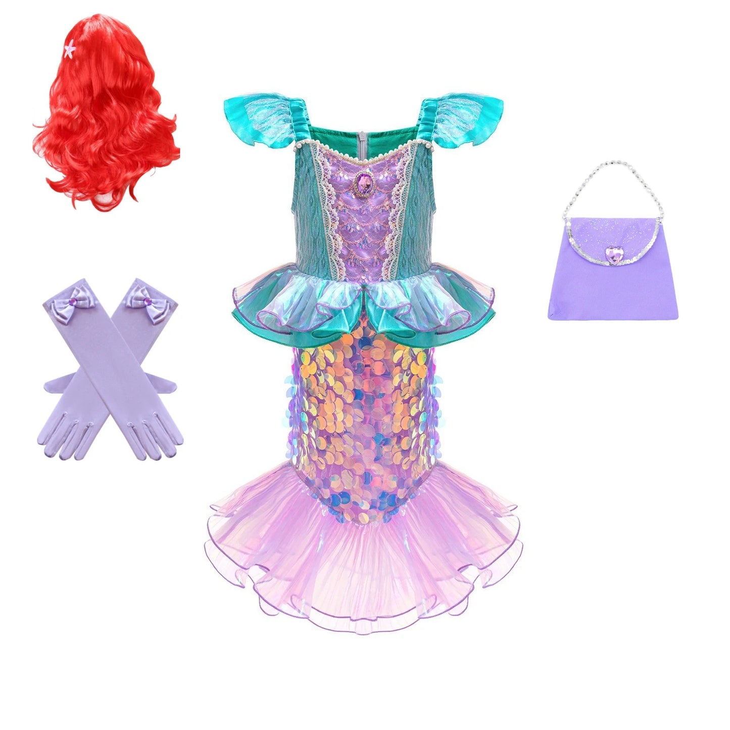 New Girl Dresses Princess Costume Kids Mermaid Cosplay Costume Kids Carnival Birthday Party Prom Costume Party Dresses For girls