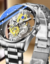 Men Watch Skeleton Quartz Wristwatch Gold Skeleton Retro Man Watch Top Brand Luxury Clock Watches