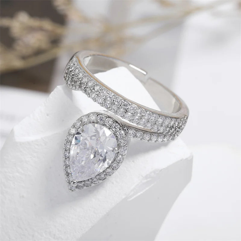 Romantic Heart Zirconia Bridal Rings