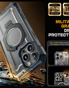 For iPhone 16 Pro Max Case with Camera Control Capture Button UB Grip Heavy Duty Rugged Magnetic Phone Case with Stand