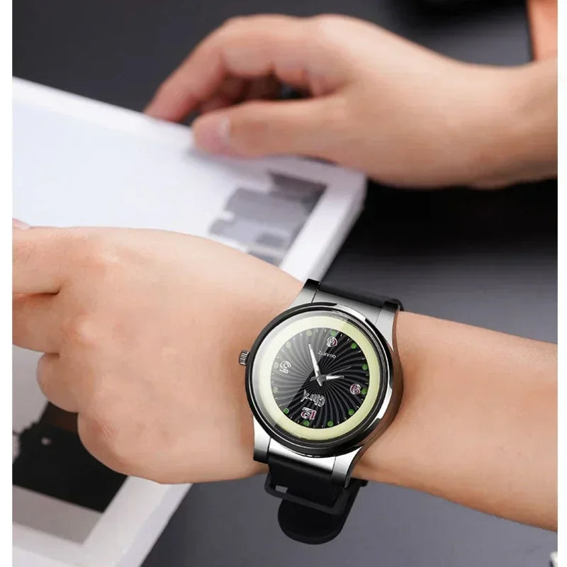 Night Light Watch Windproof True Dial Tungsten Wire Lighter Flameless Multif-unctional Luminous Watch Lighter Men's Gift