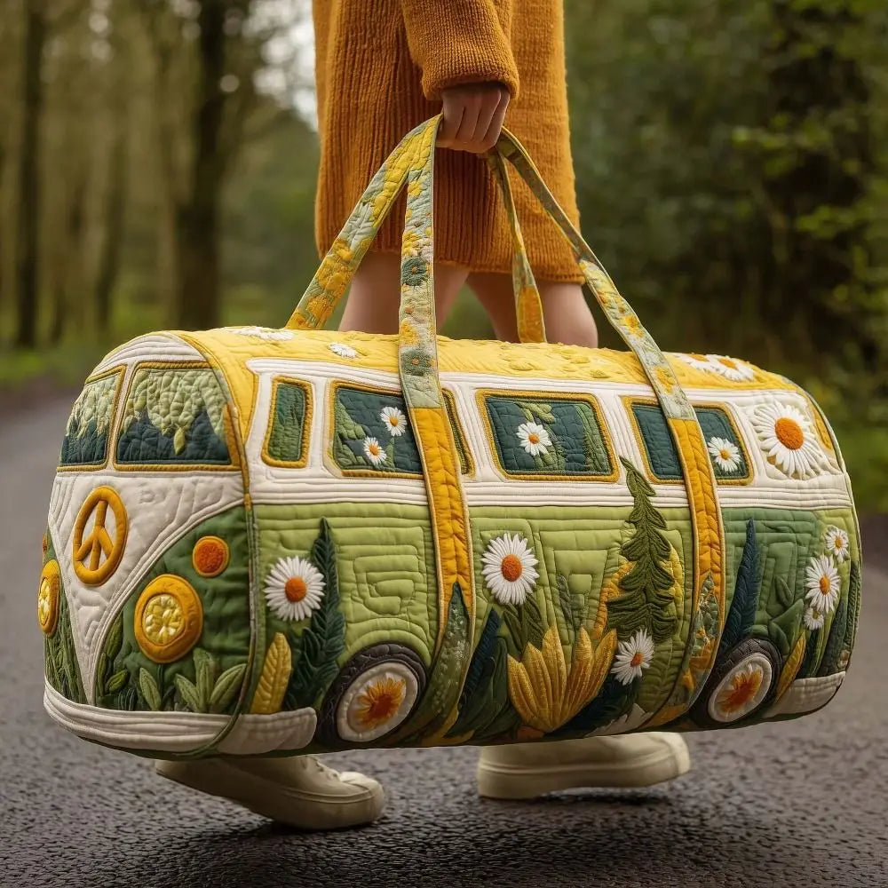 3D Quilted Travel Duffle Bag Large Capacity Weekender Tote
