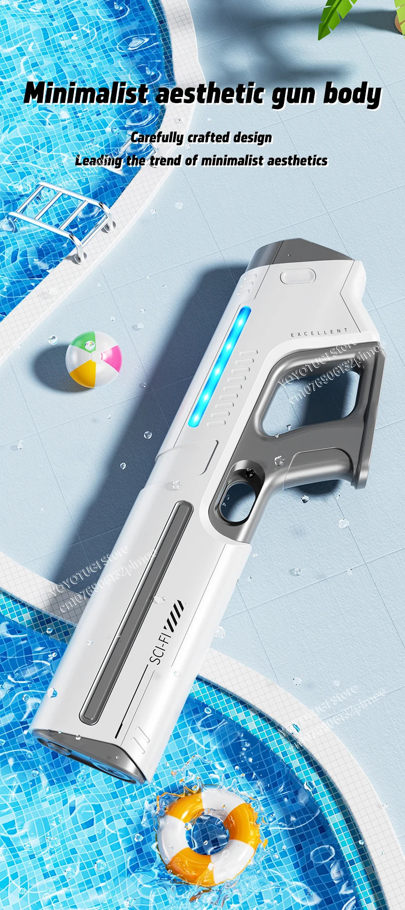 Fully Automatic Water Storage Gun Large Capacity Electric Water Absorbing Water Blaster