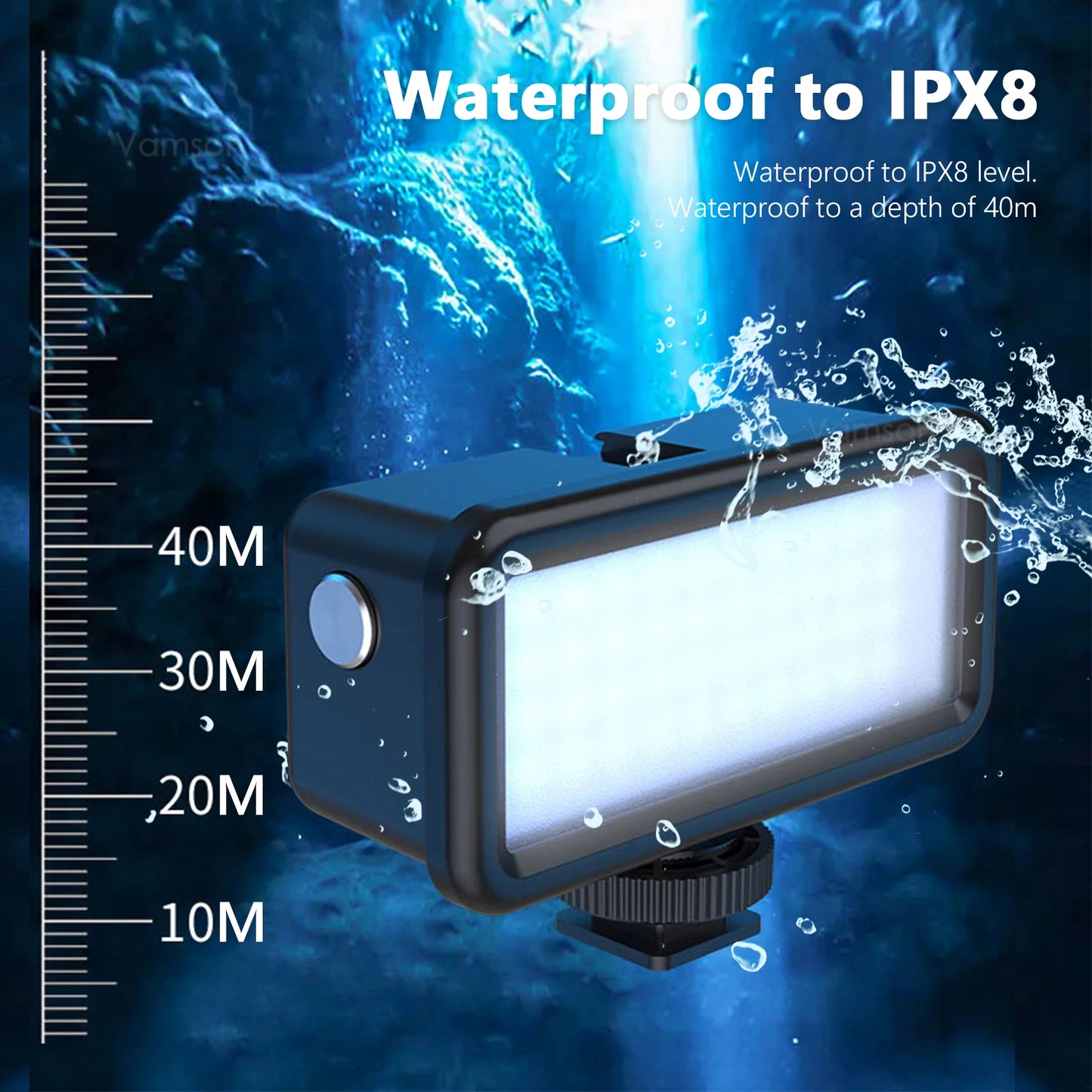 Waterproof Led Video Diving Light for DJI Osmo Action3 Gopro Hero 11 10 9 8 SJCAM Underwater Lamp Photography Light Lamp