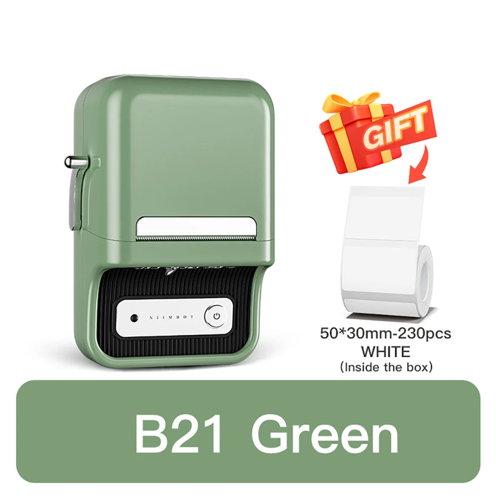 B1/B21 Jewelry Label Printer, Bluetooth Wireless Thermal Sticker Maker 20–50mm, Inkless Price Tag Label Machine for Necklace Ring Bracelet