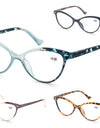 Lady Cat Eye Reading Glasses Women Spring Hinge Lightweight Presbyopia Readers Eyeglasses with Diopter +0.5 to +4.0