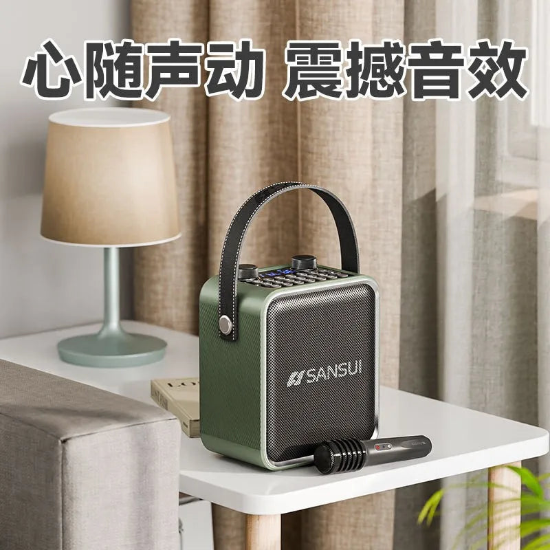 Outdoor Bluetooth speaker SANSUI T92 outdoor portable karaoke Bluetooth speaker with high volume square dance subwoofer speaker