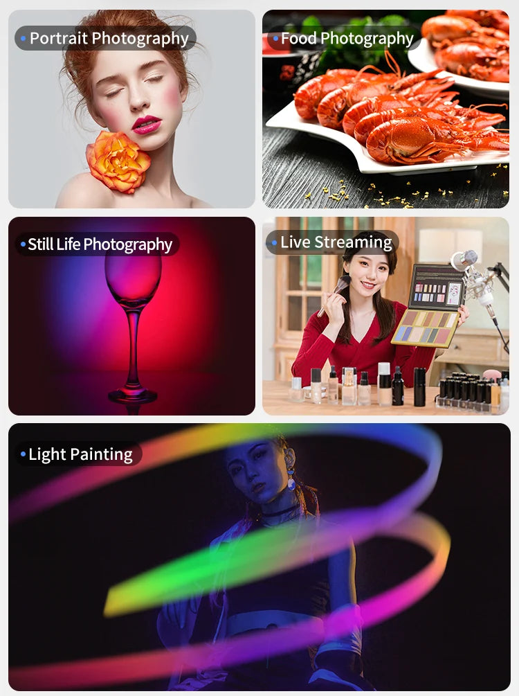 VL66 RGB Video Light – 360° Rotatable Bi-Color 2500-6500K CRI95+ Rechargeable Fill Light for DSLR, SLR & Smartphones