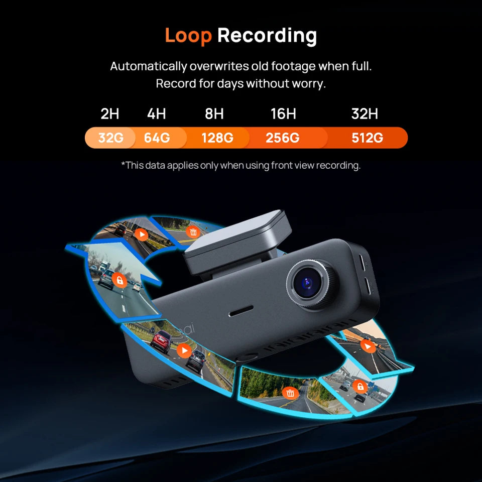 T800E 3‑Channel Dash Cam 4K Front + 1080P Rear & Interior Car DVR – HDR, GPS, WiFi 6, Voice Control, Supercapacitor