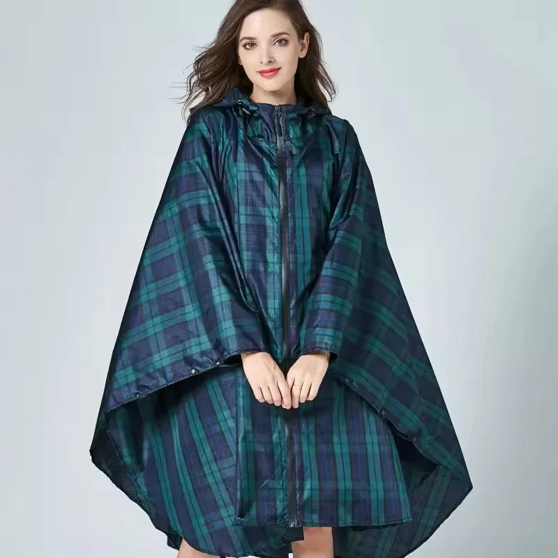 Lightweight Breathable Waterproof Rain Poncho with Belt and Storage Bag