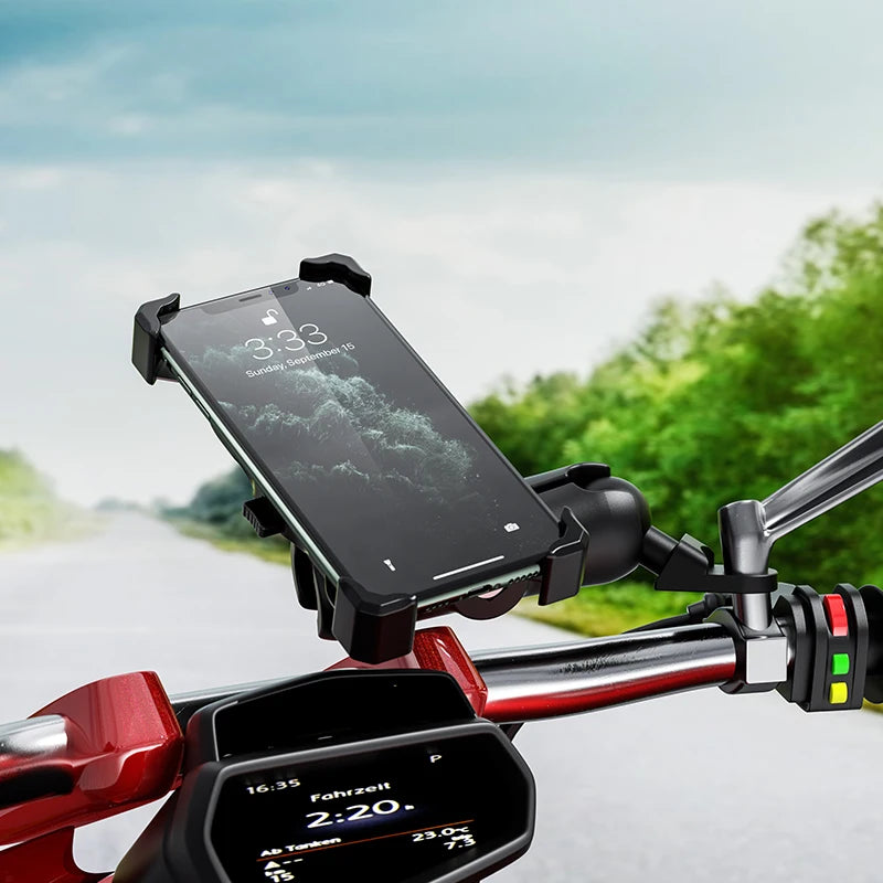 Upgraded Motorcycle Phone Holder 15W Wireless Charger USB QC3.0 Fast Charging Bike Smartphone Stand 360 Cellphone Support