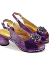Purple Shoe and Bag Set for Party in Women  African Shoe and Bags Set for Party Elegant Rhinestone Wedding Shoes Bride