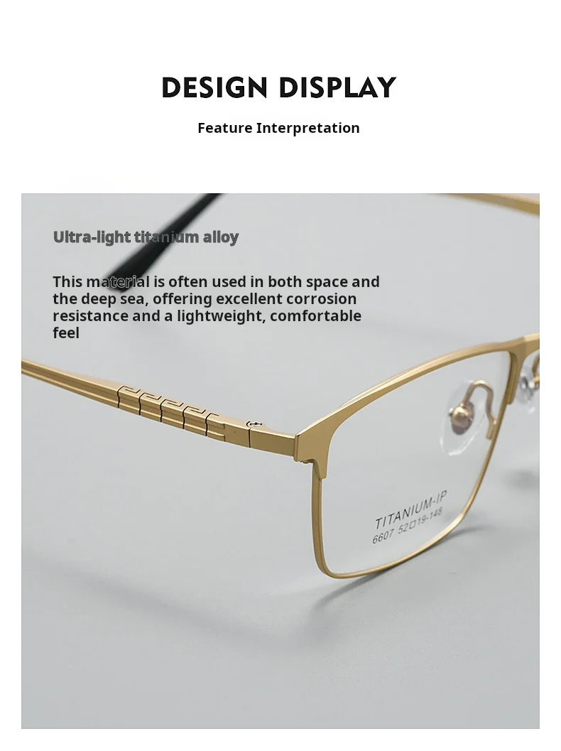Mens Pure Titanium Blue Light Blocking Progressive Prescription Glasses