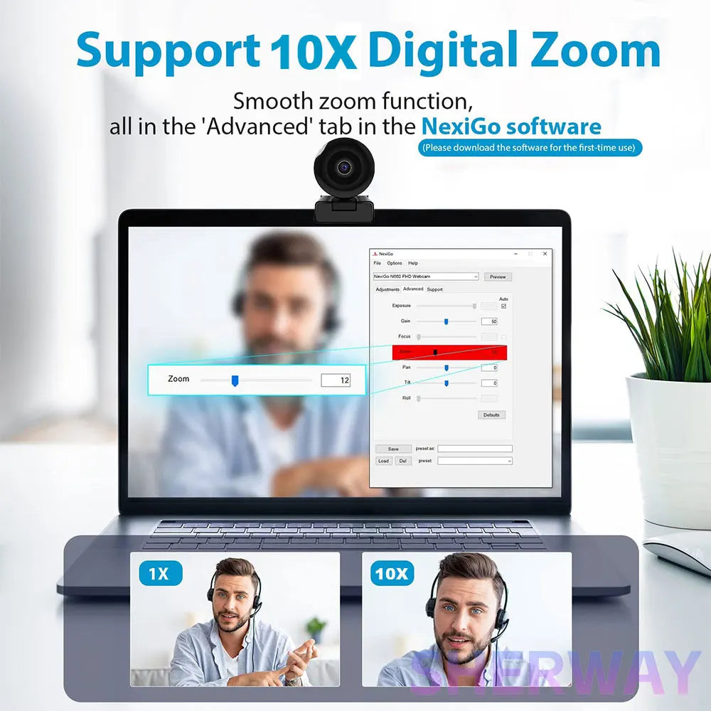 4K Webcam Pro Living Streaming USB Web Camera with Remote Dual Noise-Cancelling Mics AI Auto Focus 128° FOV HD Mini Video PC Cam