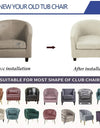 Tub Club Armchair Covers Leaves Jacquard Bar Chair Cover Solid Color Relax Single Sofa Slipcovers with Seat Cushion Cover Home