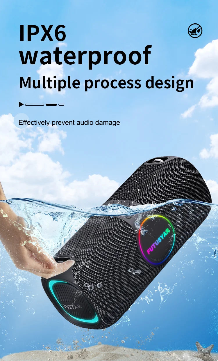 Outdoor portable wireless Bluetooth speaker 120W high-power karaoke speaker RGB subwoofer TWS/TF/AUX party karaoke speaker