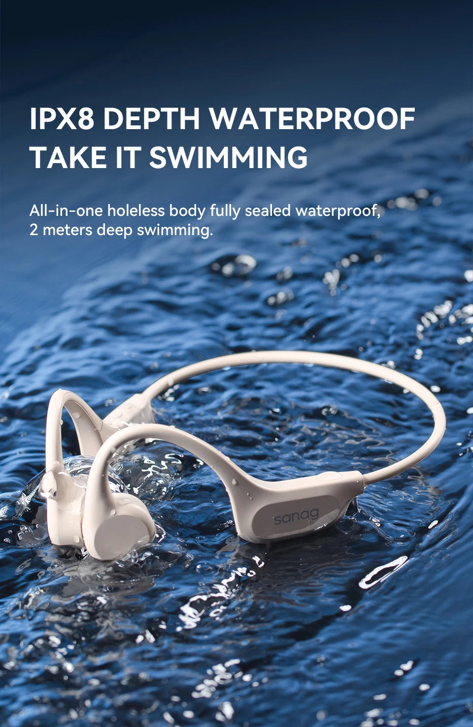 B60S Bone Conduction Earphones 64GB MP3 Wireless Open Headset IPX8 Swimming Waterproof Flash-sale Choice Headphones