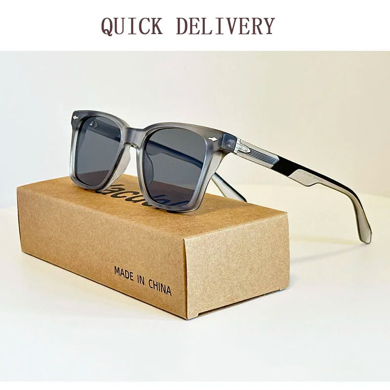 Square Vintage Sunglasses With UV400 Protection