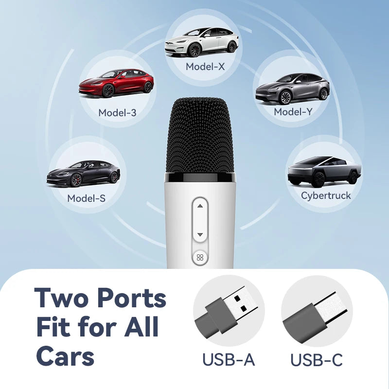 Q1PRO Tesla Karaoke Wireless Microphone with Portable Bag, 8 Sound Effects, Rechargeable Type-C Mic with AUX Receiver