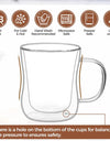 220/300/400ml Double Wall Glass Espresso Cups Clear Coffee Mug With Handle For Hot Cold Beverage Milk Juice Drinkware Set