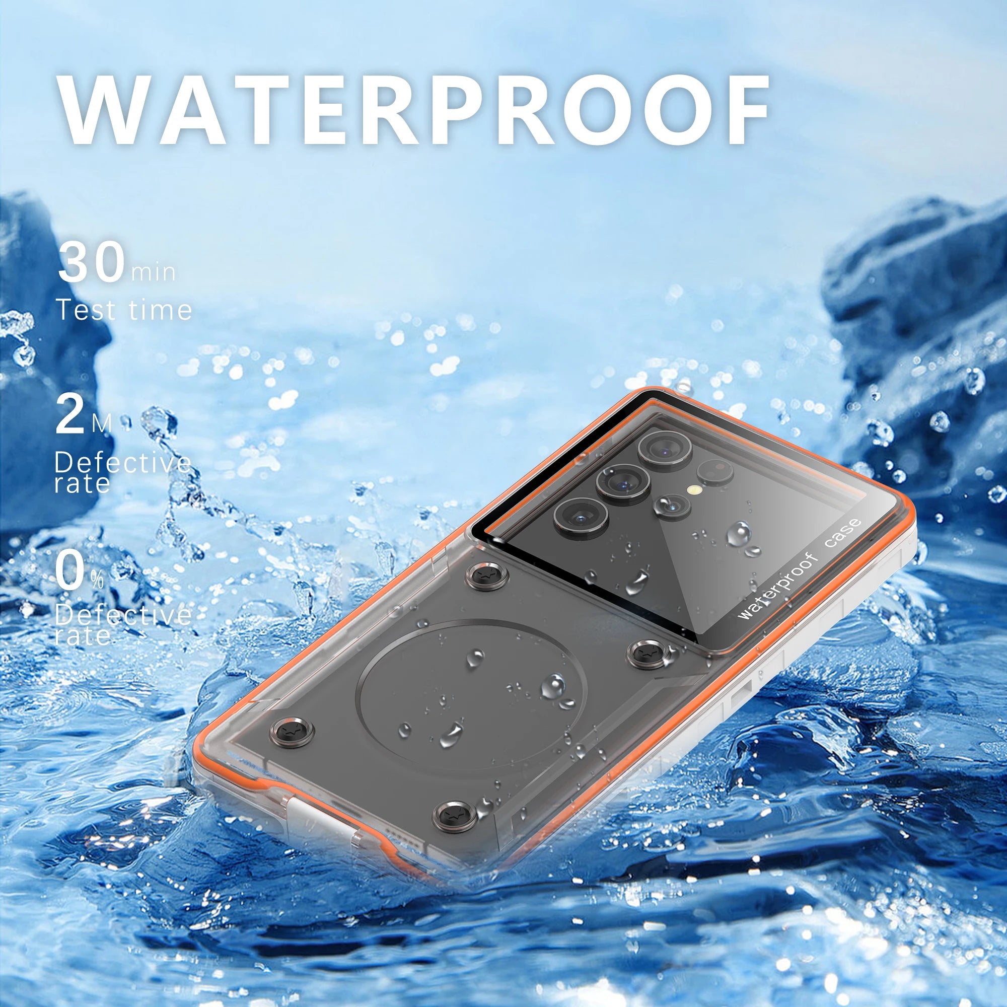 Transparent Universal 6.9-inch Underwater Touch Screen Dust and Drop Protection IP68 Waterproof Phone Case