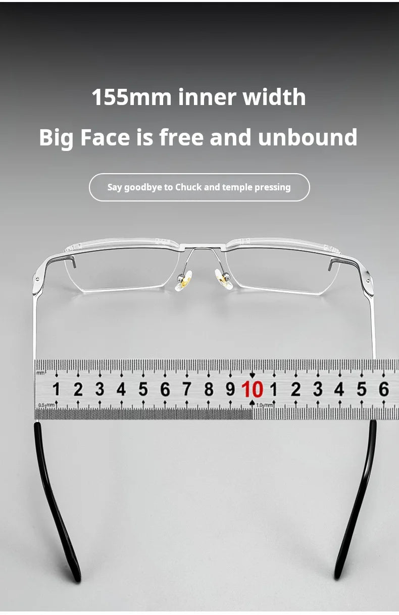 Mens Lightweight Titanium Rimless Square Eyeglasses Frames