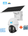 Outdoor Solar 4G Camera 10X Optical Zoom Night Vision Battery CCTV Monitor PIR Human Detection Waterproof Security Video Camera