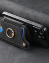 Luxury PU Leather Phone Case for iPhone 16 15 Pro Max 16e 14 Plus with Card Slot Ring Buckle Lanyard Back Cover