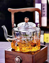 Large Capacity 1300ml Wooden Handle Glass Teapot High Borosilicate Heat Resistant Glass Beam Tea Pot Kungfu Tea Set Teaware