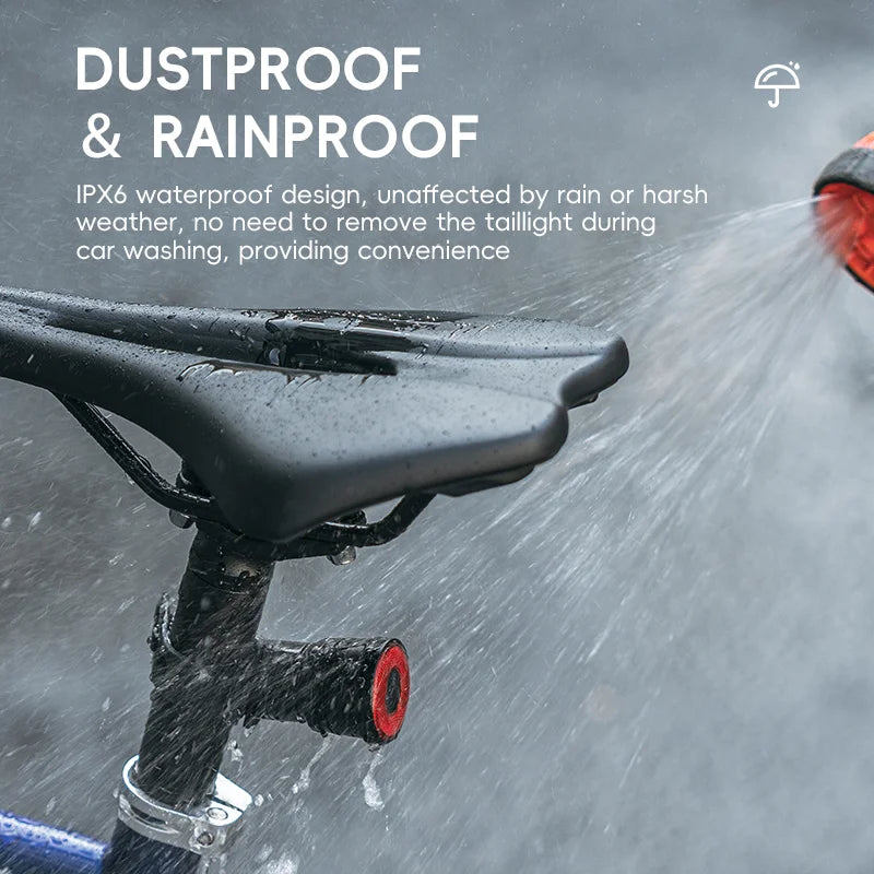 Smart Brake Sensing Bike Taillight IPX6 Waterproof Type-C Synchronized Bicycle Rear Light MTB Road Cycling Tail Light
